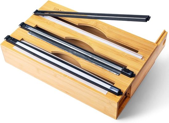 Dispenser di rivestimento di foglietti da cucina di bambù 3 in 1