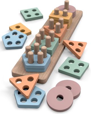 Home Arredamento Sortitore a forma di legno e imballaggio a colori Perfetto regalo per bambini in età prescolare