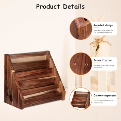 Progettazione funzionale ripiano Montessori scavato libreria in legno per la classe dei bambini