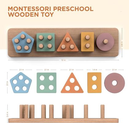 Home Arredamento Sortitore a forma di legno e imballaggio a colori Perfetto regalo per bambini in età prescolare
