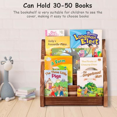 Progettazione funzionale ripiano Montessori scavato libreria in legno per la classe dei bambini