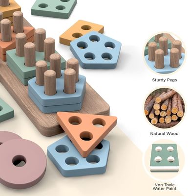 Home Arredamento Sortitore a forma di legno e imballaggio a colori Perfetto regalo per bambini in età prescolare