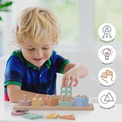 Home Arredamento Sortitore a forma di legno e imballaggio a colori Perfetto regalo per bambini in età prescolare