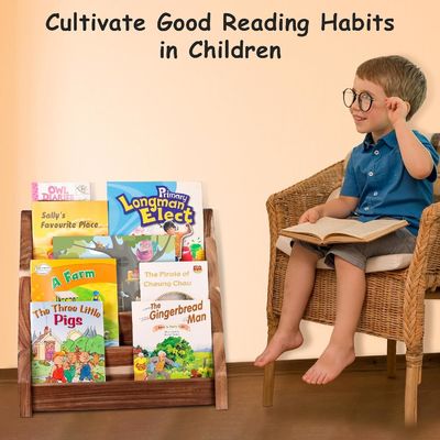 Progettazione funzionale ripiano Montessori scavato libreria in legno per la classe dei bambini