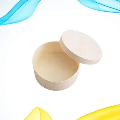 Scatola rotonda per la vaschetta per la torta per hamburger Logo personalizzato Accettabile Contenitore in legno compostabile