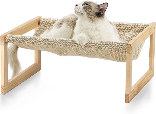 Imballaggio postale Y Amaca per gatti in legno 21 x 16,5 pollici Mobili per animali domestici elevati Colore in legno