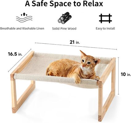 Imballaggio postale Y Amaca per gatti in legno 21 x 16,5 pollici Mobili per animali domestici elevati Colore in legno