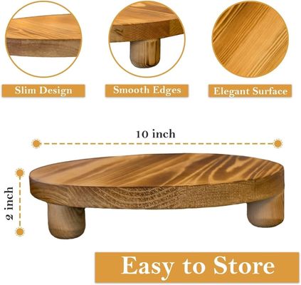 Scatola di legno semplice 2 pacchetti di legno Riser pianta sgabello display Rack rotondo vaso pianta di fiori piedistallo Retro