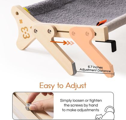 ISO9001 2008 FSCI BSCI Certificato Legno Perch finestra gatto tiene fino a 40 libbre 2 in 1