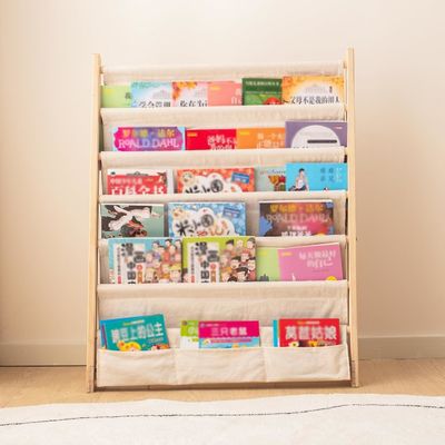6 Livello di libri per bambini per la stanza da letto Mensola di prodotti in legno Mensola di archiviazione di libri Display
