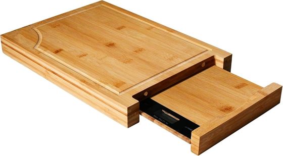 Tavola di taglio di bambù professionale con blocchi di taglio a scala e quadrati