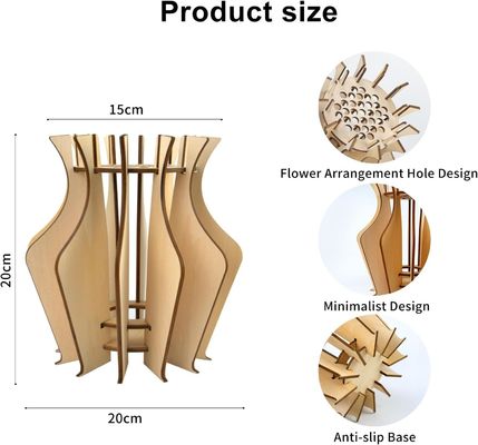 Vaso di fiori in legno per l'anniversario per il bouquet di fiori di Lego