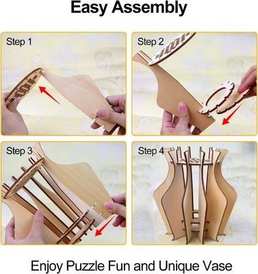 Vaso di fiori in legno per l'anniversario per il bouquet di fiori di Lego