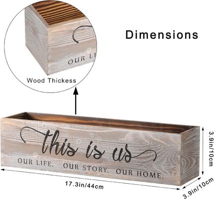 Scatola di piante di legno rettangolare per piante centrali rustiche Logo personalizzato accettabile