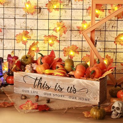 Scatola di piante di legno rettangolare per piante centrali rustiche Logo personalizzato accettabile