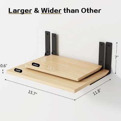 Mensole galleggianti in legno per il muro moderno nel soggiorno elegante