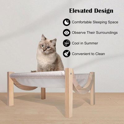 Amaca per gatti in legno elevato per ambienti interni ed esterni