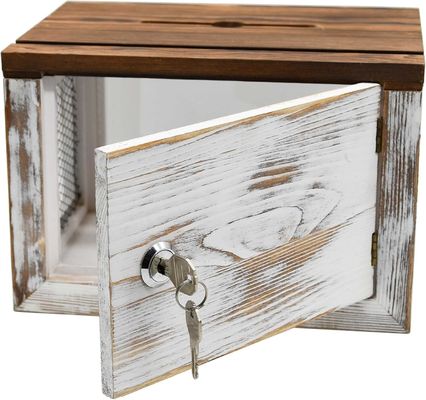 Disegno a griglia di filo pannello acrilico di legno di pino scatola per la raccolta di bollette per la donazione per la scrivania