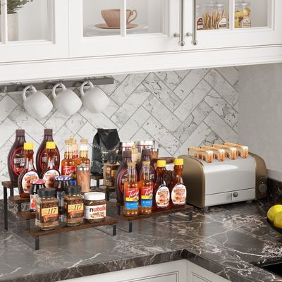 Organizzatore di scaffali di biancheria in legno per uso domestico per visualizzazione rustica