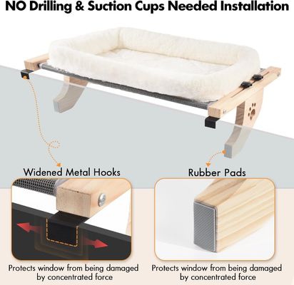 Dimensione personalizzata facile da regolare Sill finestra legno letto gatto finestra Amaca per soggiorno