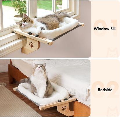 Dimensione personalizzata facile da regolare Sill finestra legno letto gatto finestra Amaca per soggiorno