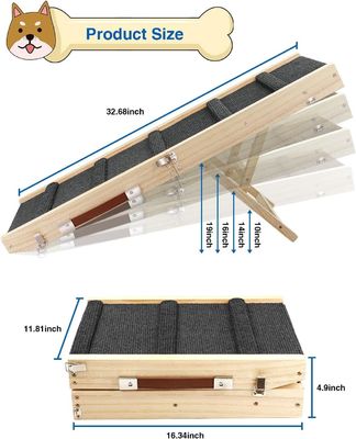 Rampa portatile per animali da compagnia in legno passo da cane in legno regolabile per cani