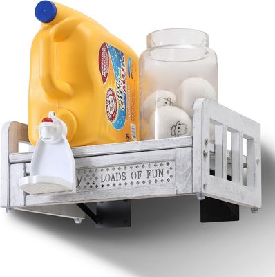 Trasforma la lavanderia con questo porta detersivi in legno e uno scaffale