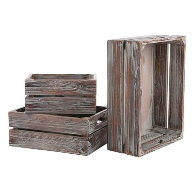 Europa Caratteristica regionale Home Deco Incompleto Casse di legno di pino massello 3-Pack per vino