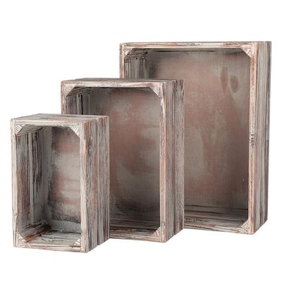 Europa Caratteristica regionale Home Deco Incompleto Casse di legno di pino massello 3-Pack per vino