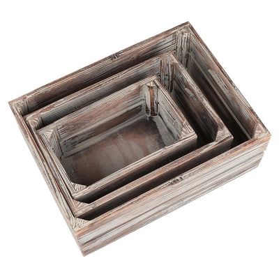 Europa Caratteristica regionale Home Deco Incompleto Casse di legno di pino massello 3-Pack per vino