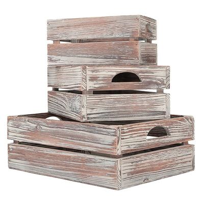 Europa Caratteristica regionale Home Deco Incompleto Casse di legno di pino massello 3-Pack per vino