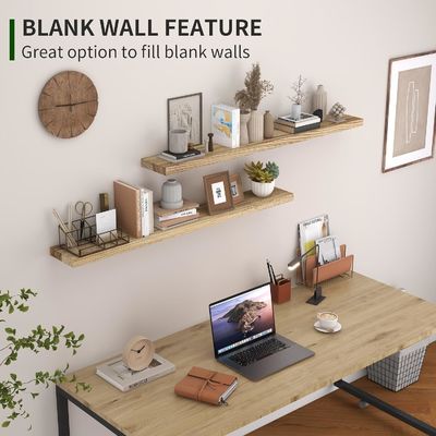 Mensola da parete da 48 pollici Set di 2 mensole in legno rustico per lo stoccaggio a parete nel display del bagno