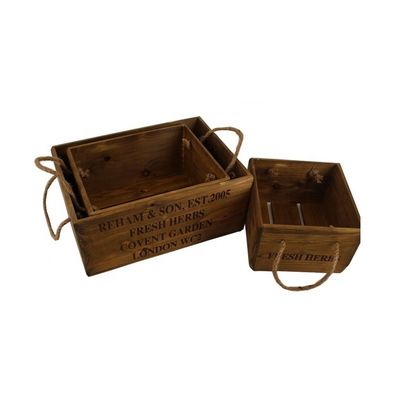 Customizabile 30*24,5*15 cm Scatola in legno di pino vintage non finito con incisione laser