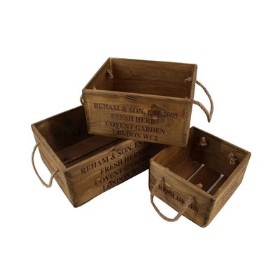 Customizabile 30*24,5*15 cm Scatola in legno di pino vintage non finito con incisione laser