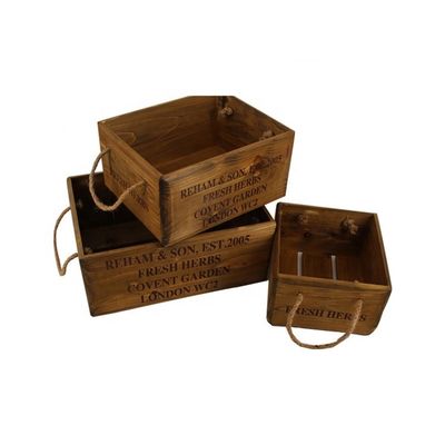 Customizabile 30*24,5*15 cm Scatola in legno di pino vintage non finito con incisione laser
