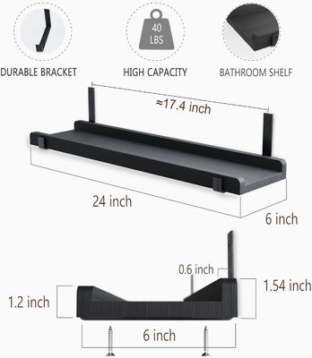 Mensola multifunzionale in legno montata a parete con supporto metallico
