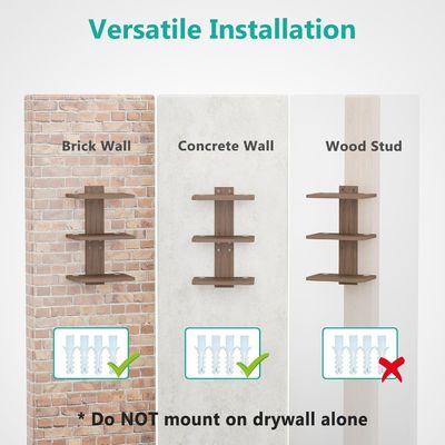 Scaffale TV galleggiante di forma personalizzata per lettori DVD Cable Box Router Console da gioco