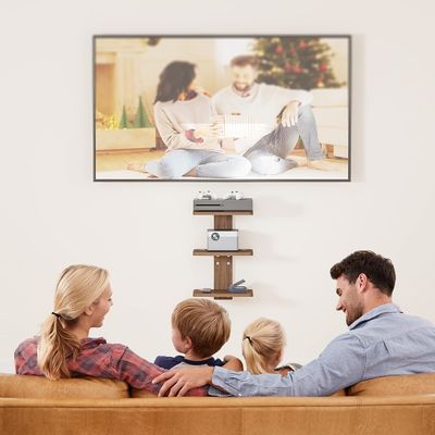 Scaffale TV galleggiante di forma personalizzata per lettori DVD Cable Box Router Console da gioco