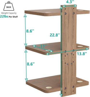 Scaffale TV galleggiante di forma personalizzata per lettori DVD Cable Box Router Console da gioco