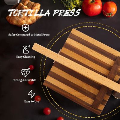 10 pollici quadrati di farina di legno Tortilla Press per Taco fatti in casa e più logo personalizzato accettabile