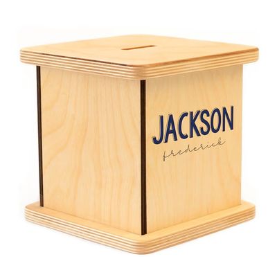 Banca di monete personalizzata in legno per bambini OEM ODM Acceptato Materiale di bambù eco-compatibile