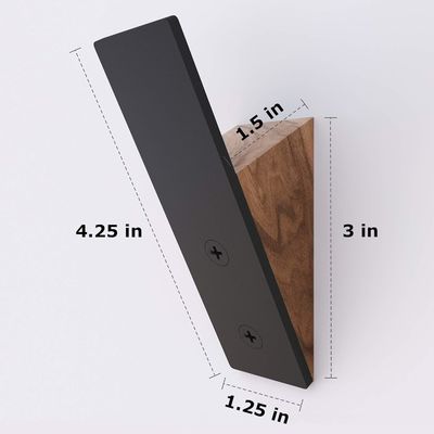 Arredamento per soggiorno Vantaggio in grande quantità Legno nero di noce Anelli per cappelli in metallo nero