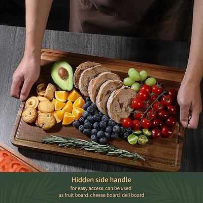 17x12 12x10 12x7 Pollici Spessore di Legno Tavolo da taglio Set di 3 con maniglie e liquido scanalatore