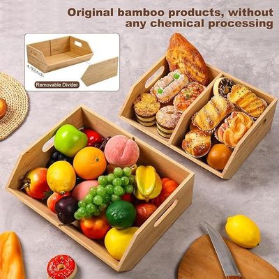 Ambientale 2 Set contenitori di bambù Organizzatori per la cucina Organizzazione del bancone