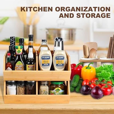 Ambientale 2 Set contenitori di bambù Organizzatori per la cucina Organizzazione del bancone