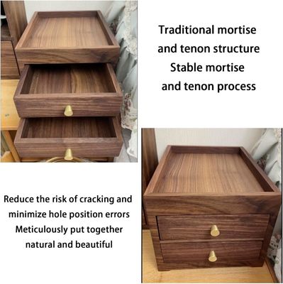 Scatole di scrivania in legno stampate a vetro di seta con doppi strati cassetti e altro