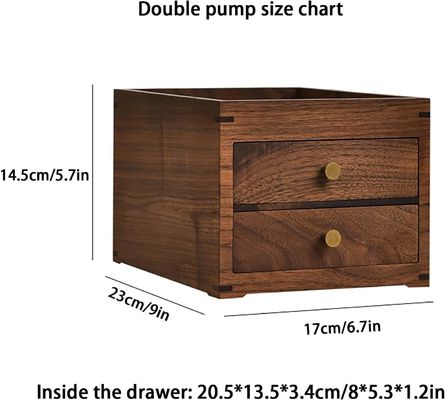 Scatole di scrivania in legno stampate a vetro di seta con doppi strati cassetti e altro