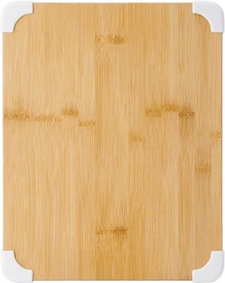 Tavolo di taglio in bambù bianco senza scivolamento di 11x14 pollici sostenibile con tavola di taglio in legno a scanalatura a liquido