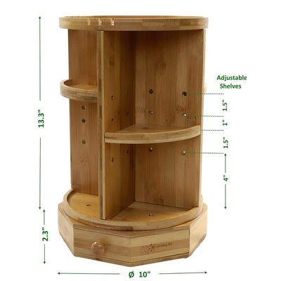 202407 Mensole e cassetti regolabili Bambù Organizzatore di trucco rotante Articoli per la casa