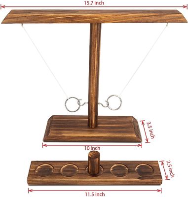 Gioco di lancio di anelli di legno massello con gancio popolare personalizzato per l'esperienza di apprendimento del bar